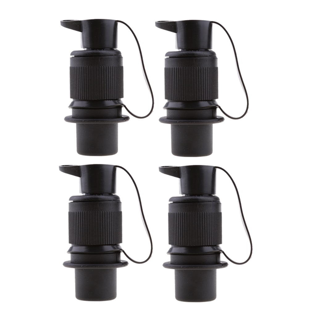 4 x Caravan Truck Boat Tow Electrical Wire Connector 3 Pin Plug Socket Black