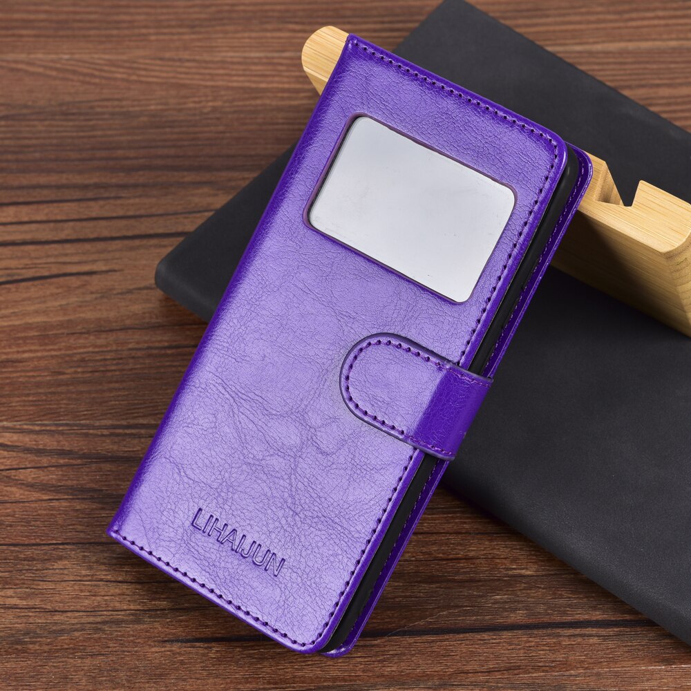 Window View Flip Book Case Voor Tecno Spark 8C Case Stand Kaarthouder Wallet Telefoon Case Op Tecno Spark 8C 6.6 &quot;Hoesje Capa Cover: Purple window