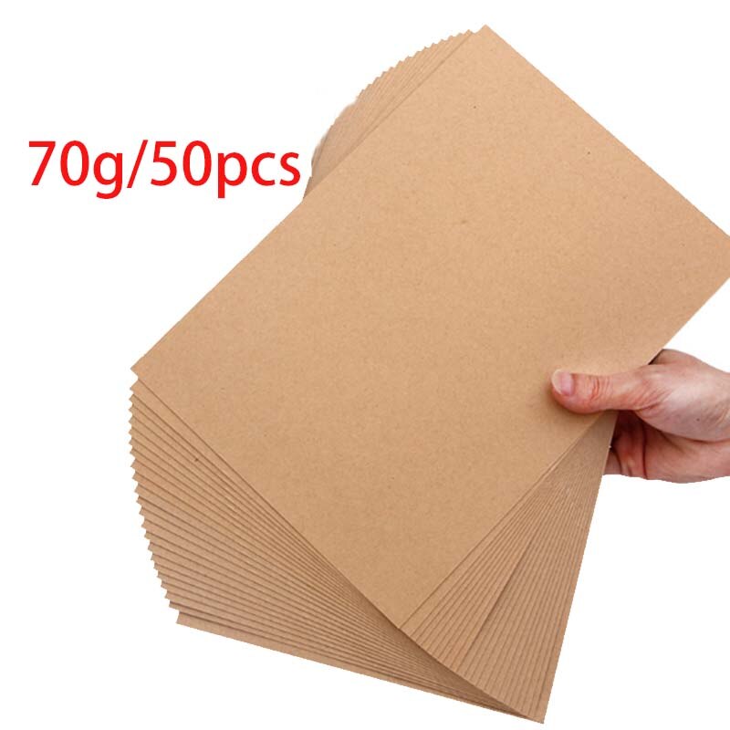 A4 Bruin Kraftpapier Diy Handmake Kaart Maken Craft Papier Dik Karton Karton: 70gsm 50pcs