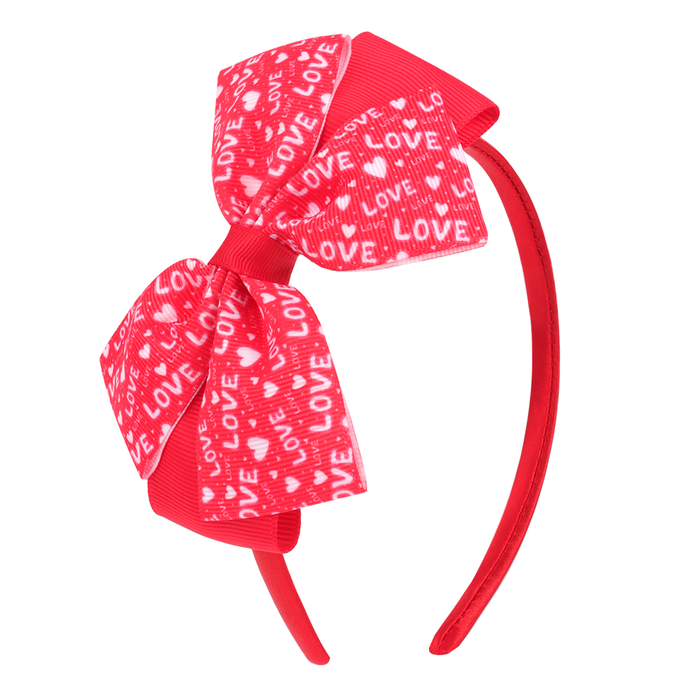Kids Red Heart Print Hairband Children Party Hair Bands Girls Headband Decorations Ties for Valentines Day Hair Accessories: 2