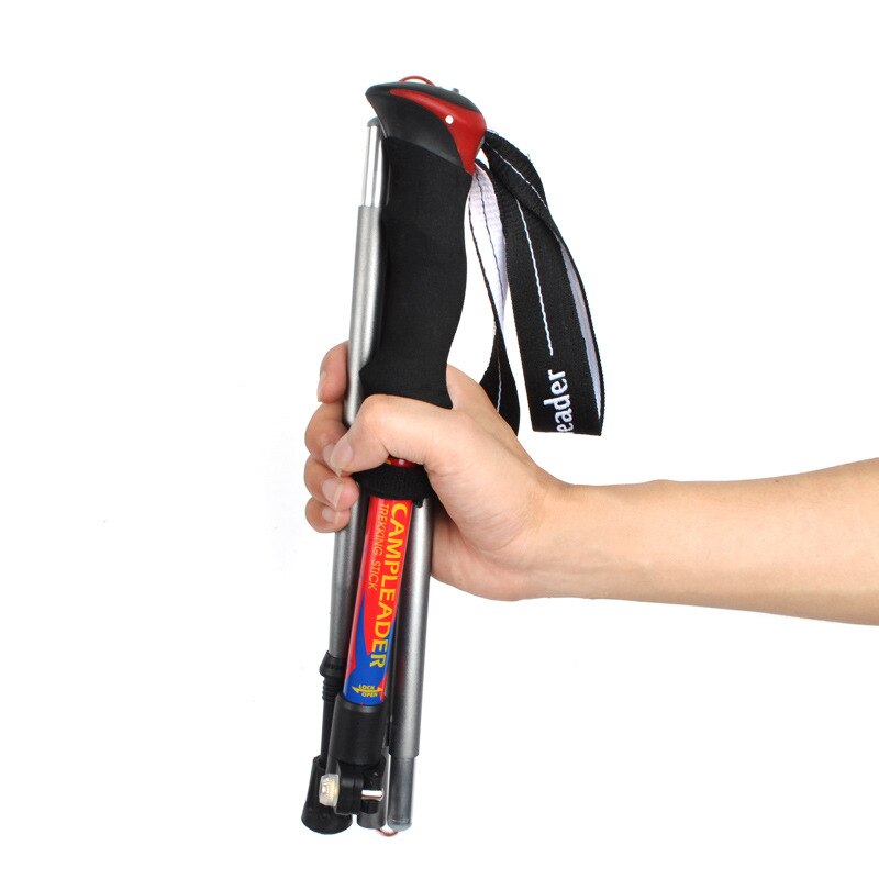 Portable Outdoor Climbing Pole Ultralight Foldable Telescopic Hiking Trekking Walking Stick