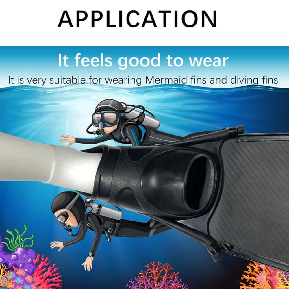 Calcetines de traje de neopreno de silicona para aletas de natación, zapatos de rana, parte trasera antideslizante, cómodas calcetines de agua para playa, calcetines de buceo y snorkel