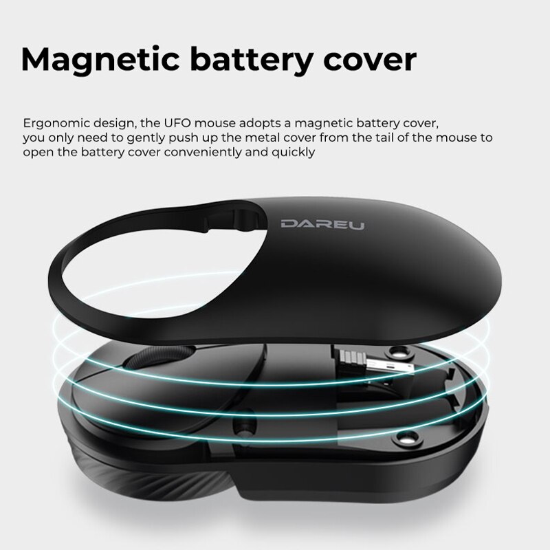 DAREU Bluetooth Wireless Mouse BT 2.4Ghz Dual Mode Mini Mute Mice with Silent Rotary Switch For PC Steam Computer