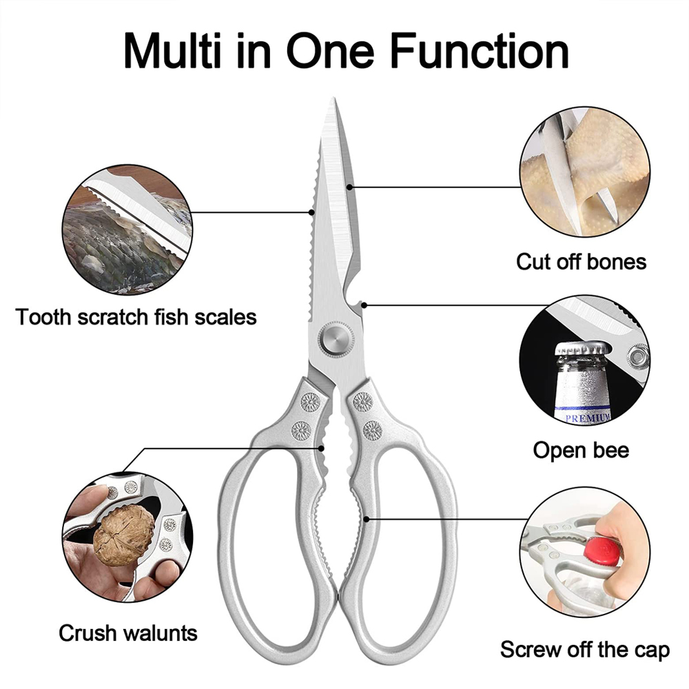 Kitchen Scissors Multi-Purpose Kitchen Shears Heavy Duty Stainless Steal Safe Food Scissors for Chicken Poultry Fish Meat