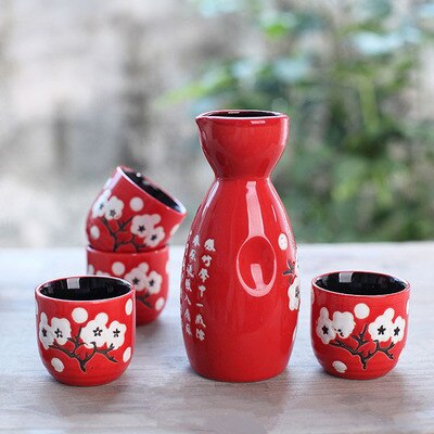 Pot en céramique japonais Vintage porcelaine | Pot Flagon service de tasses de spiritueux, boisson de cuisine, Bar service de vin saké japonais: MULTI