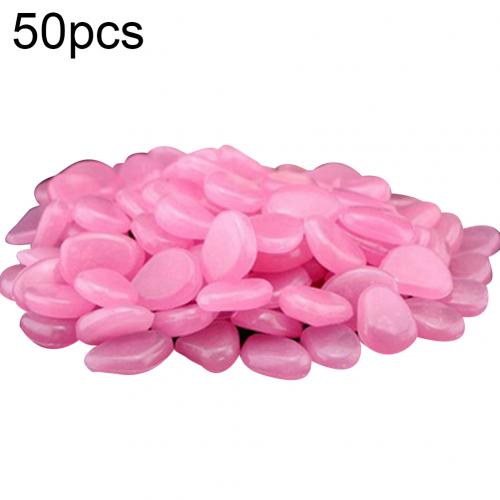 50Pcs Glow in Dark Garden Pebble Stones Rocks for Walkway Garden Path Patio Lawn Fish Tank Decorative Pebbles Luminous Stones: Pink