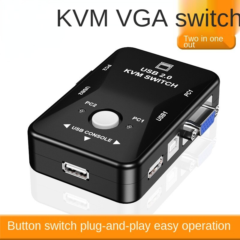 USB KVM Switch 2 Port VGA SVGA Switch Box USB 2.0 KVM Mouse Switcher Keyboard 1920*1080 Vga Splitter Box Sharing Switch