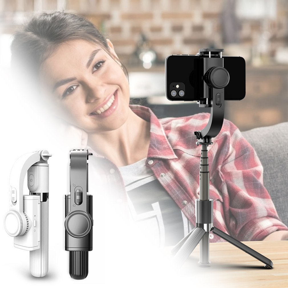 AOCHUAN Gimbal Stabilisator mit Gesichtsverfolgung ohne App, 4 in 1 RGB Lichtstabilisator, tragbares Telefonstativ, Stabilisator für iPhone und Android, Verlängerung 108 cm, M2PRO Schwarz