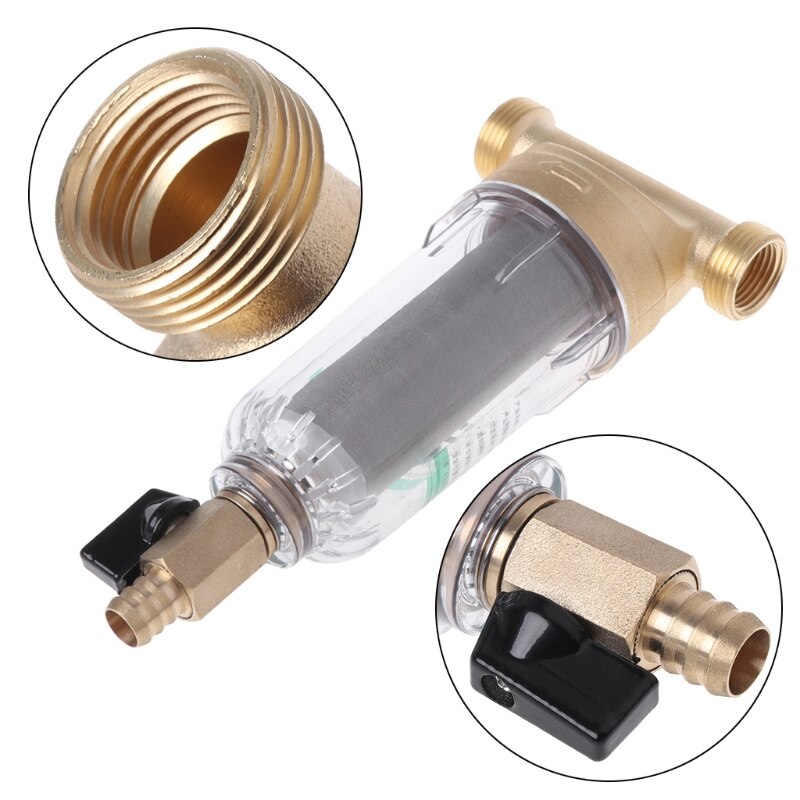 6 Points Front Purifier Copper Lead Water Filter Home Dust Stainless Mesh Faucet 4XFB