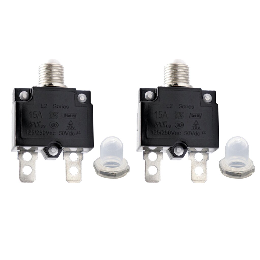 Pair 15Amp Circuit Breaker Thermal Breaker Thermal Protector Switch for Generator