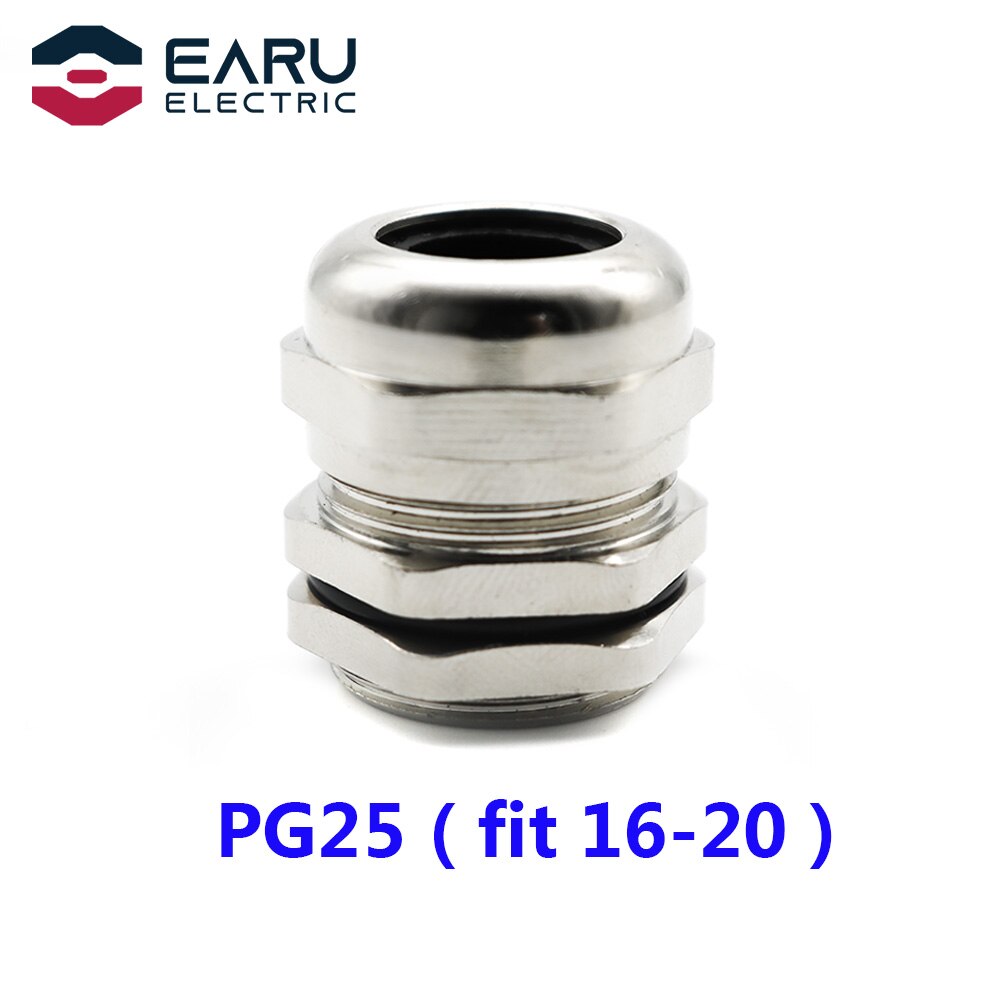 1PCS PG Series Metal Waterproof Joint Fixed Sealing Cable IP68 Cable Connector Brass Nickel Plated Gland Connector: PG25