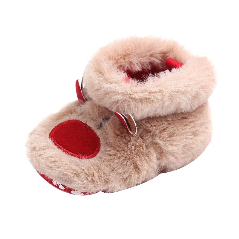 Del bambino Delle Ragazze Dei Ragazzi Stivali Da Neve Morbida Suola anti-Slittamento Scarpette Da Culla Inverno Caldo Accogliente Bowknot Stivaletti di Natale