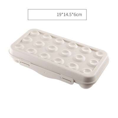 Ei Lade Houder Ei Opbergdoos Koelkast Scherper Opslag Container Keuken Accessoires K1026 EEN: 18 grid  Beige