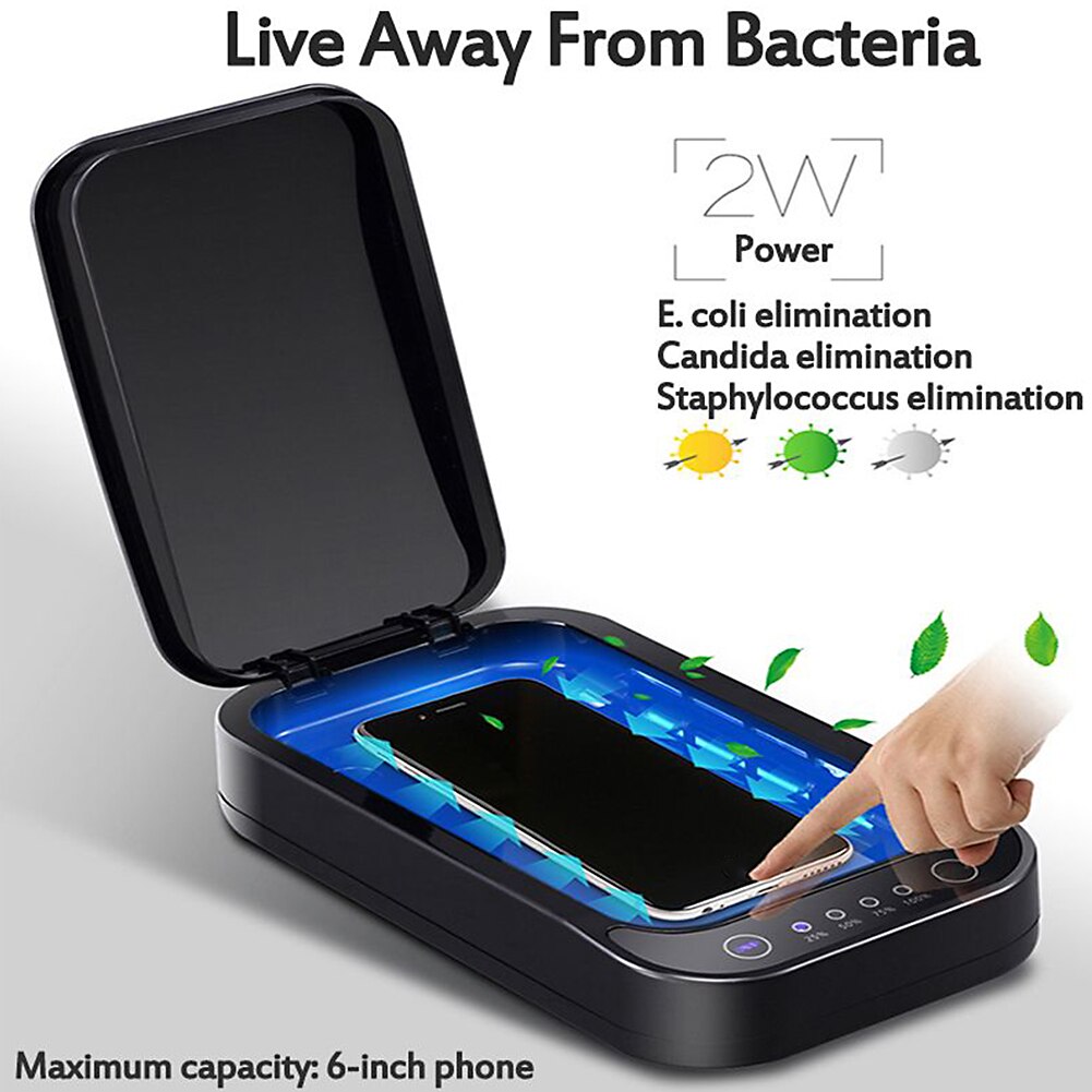 UV Disinfection Box Sanitizer Charger Prevent Flu For Mobile Phone Headphones Mask Sterilizer Kill 99.9% Viruses