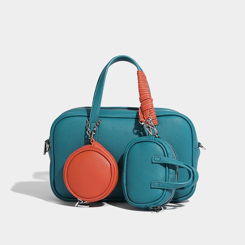 Mode Boston Bowlingtas 2025 Vrouw Composiet Tas Multifunctionele Moeder-en-kind Tas Retro Schouder Messenger Bag: Black