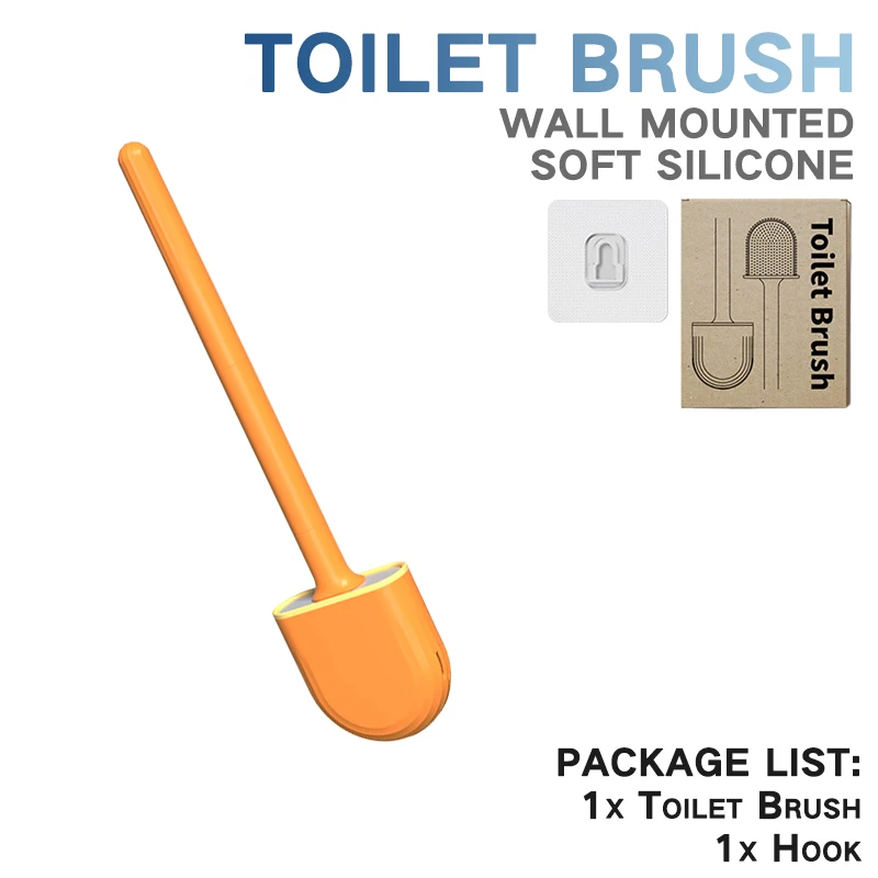 Wc Pinsel Silikon Wc Reinigung Pinsel Wand Montiert Wc Reiniger Besen Set Moderne WC Kit Schönheit Bad Zubehör: YELLOW