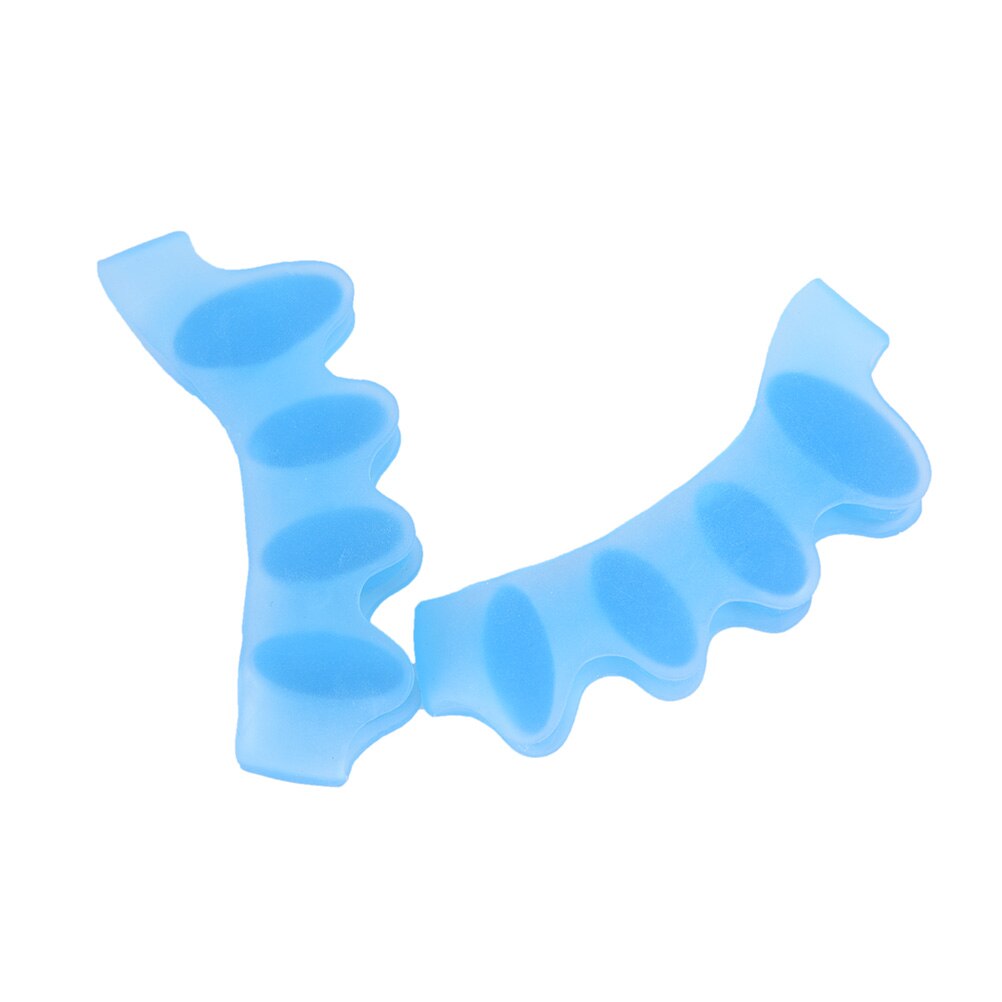 Corretor de hallux valgo de silicone, separador de cinco dedos e corretores de joanete, divisor para dedos, espalhador de pés, 1 par: Blue