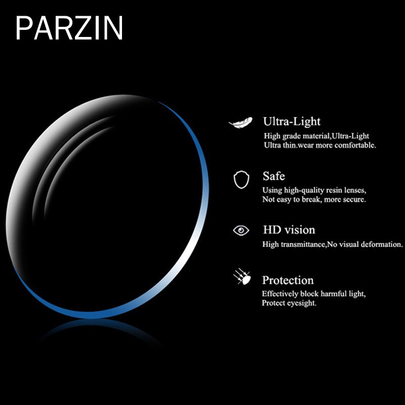 PARZIN Prescription Lenses Women Men 1.56 1.61 1.67 1.74 Single Vision CR-39 Resin Aspheric Glasses Lenses Myopia Optical Lens
