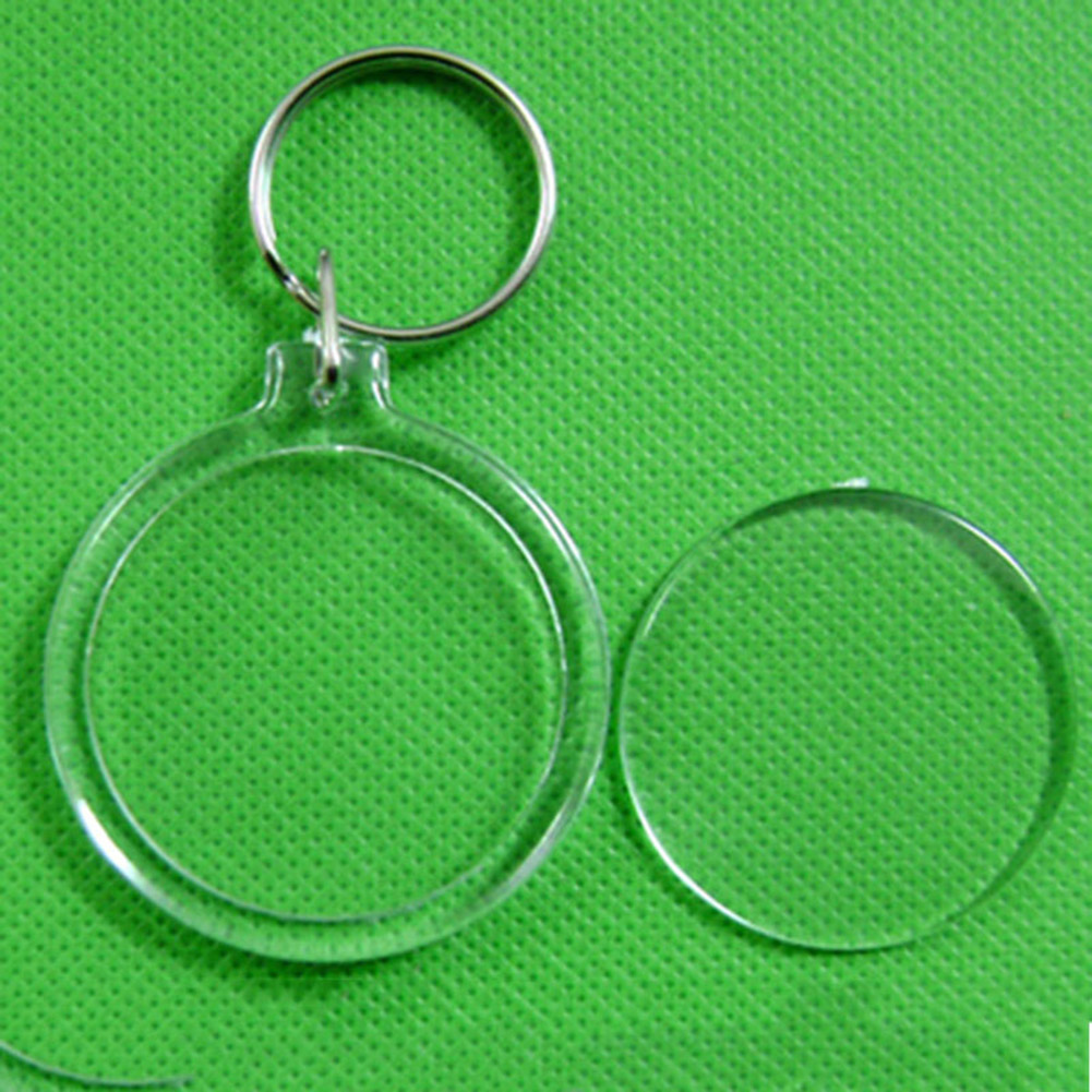 Photo Frame Keychian Acrylic Rectangle Insert Picture Frame Keyring Key Holder DIY Split Ring for Women Ladies Girls
