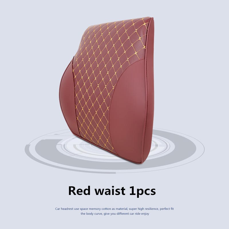 4 farger skinn midje sete støtte minne bomull nakkestøtte til sete lumbal pute sjåfør bil med Brann sesonger pute pute: Rød midje 1 stk