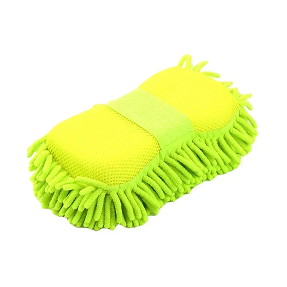 Esponja de limpieza de coche, herramientas de lavado de microfibra, cuidado, almohadilla de cepillo de lavado, herramienta de limpieza, accesorios de herramientas de mantenimiento de lavado de coche: Azul