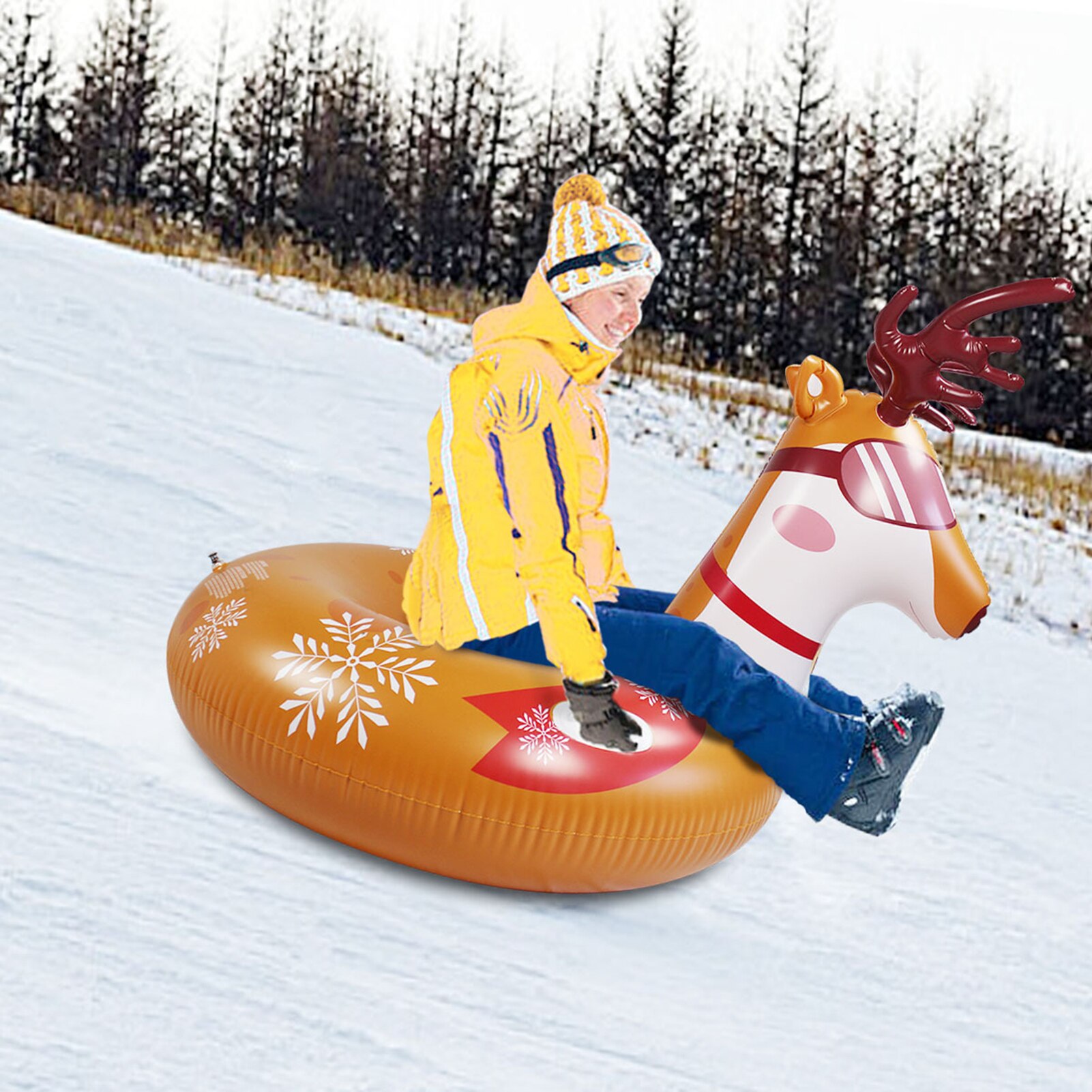 Winter Zware Elanden Sneeuw Buis Opblaasbare Slee Met 2 Handvatten Voor Kinderen Volwassen Sneeuw Buis Opblaasbare Slee