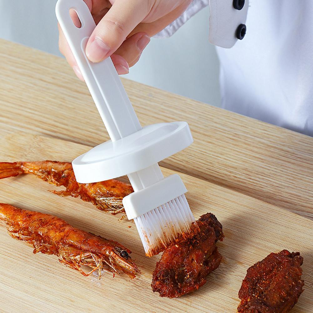 Silicone BBQ Oil Bottle Brush With Cover Integrated Grill Oil Brush For Home Kitchen Baking Tools 8 Color