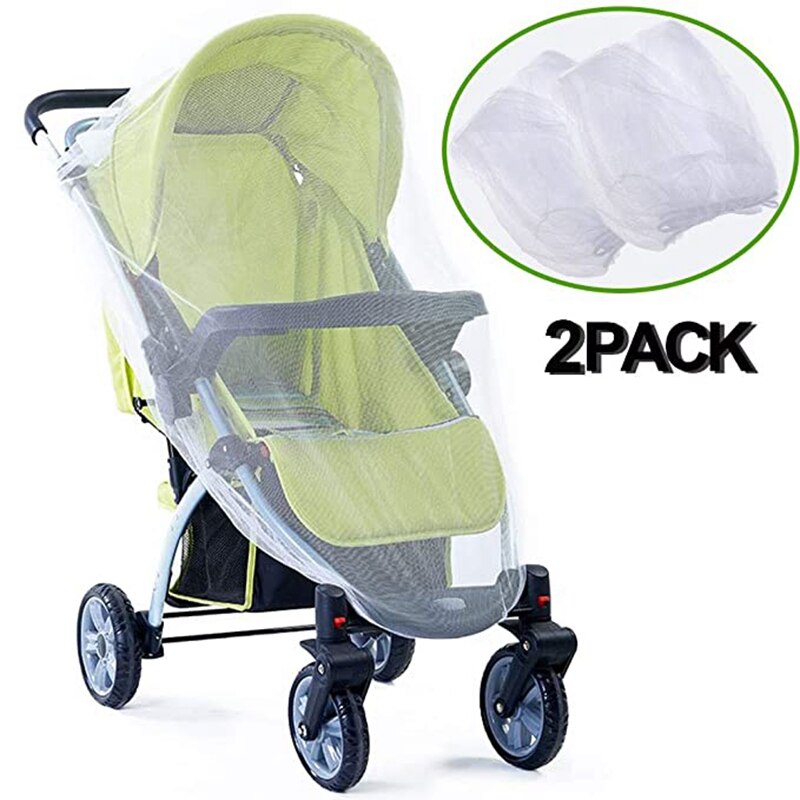 2 stuks baby-klamboe geschikt voor kinderwagens en draagzakken, ultrafijn gaas, bescherming tegen muggen, bijen en vliegende insecten