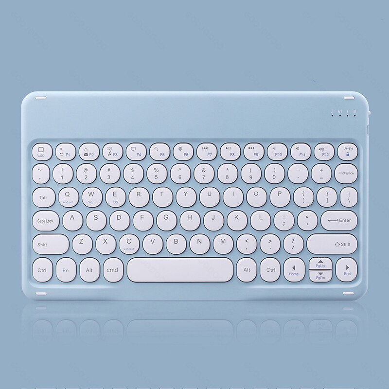 Gratis Muis Met Toetsenbord 10 Inch Universele Toetsenborden Voor Tablet Telefoon Pc Bluetooth-Compatibel Toetsenbord Voor Ipad Samsung Huawei: blue round