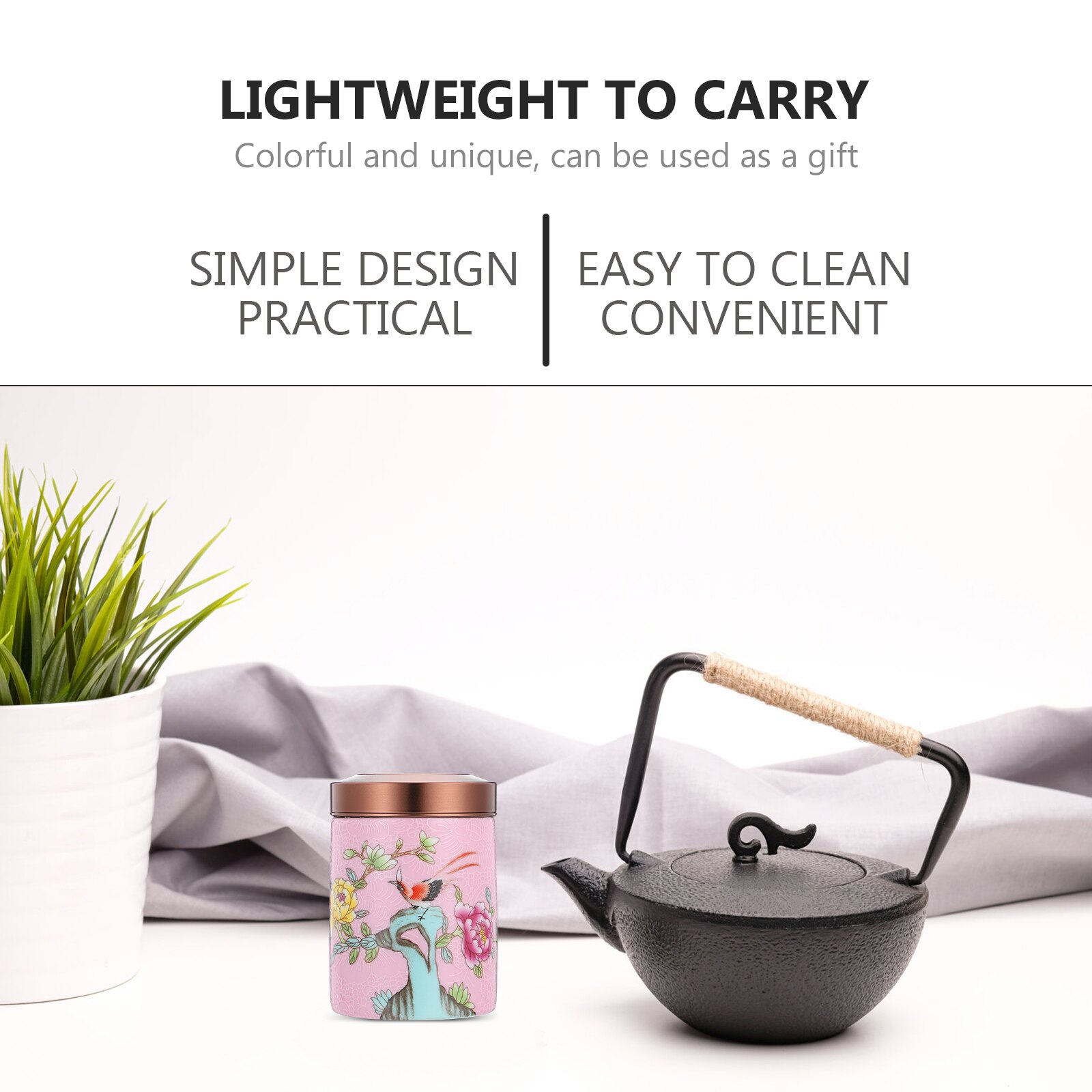 Painted Bulk Tea Container Ceramic Tea Caddy Scented Tea Packaging Canister