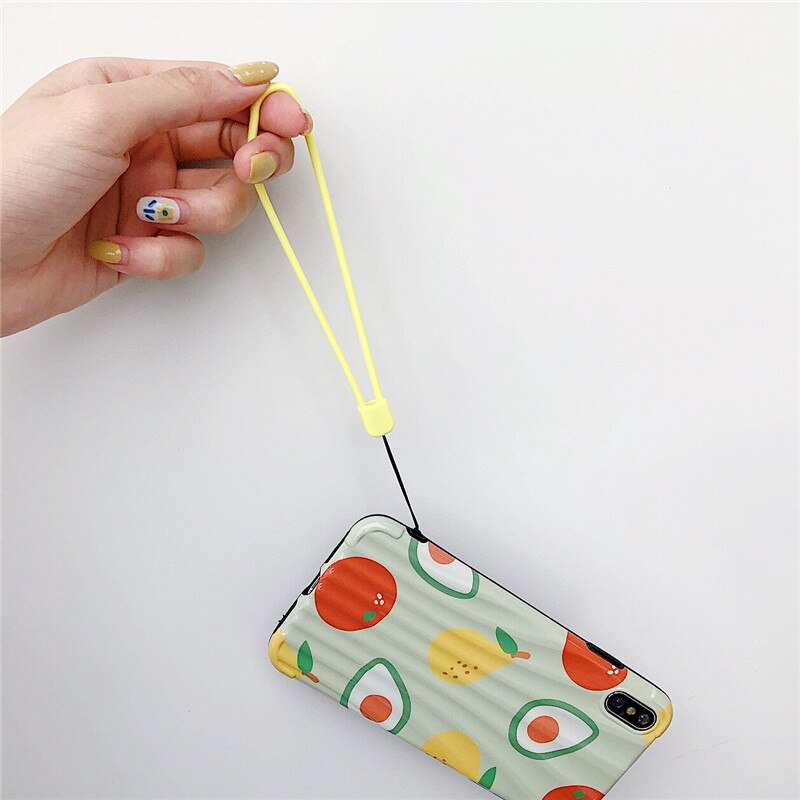 Liquid Silicone String Wrist Lanyard for Keys Mobile Strap Phone Charm for iPhone 11 Pro Max Samsung ID Card Keycord Keychain