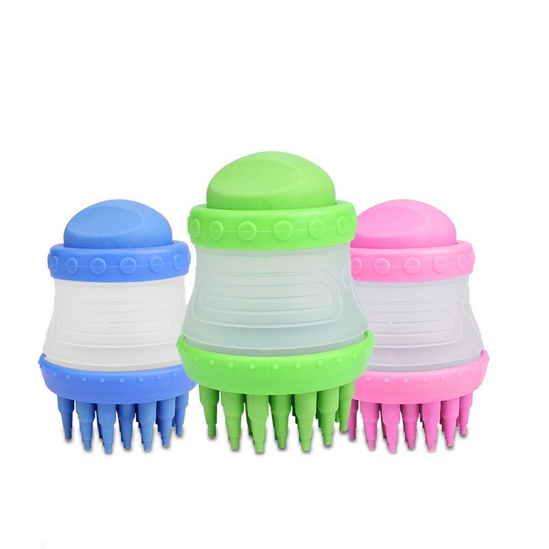 Dog Bath Brush Comb Grooming Multifunction Silicone Pet Brush Bath Tools for Dog Shampoo Press Bath Brush