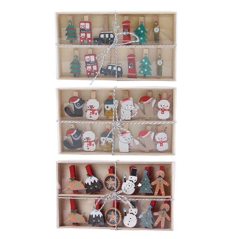 Kerst houten clips kerstboom foto clips wasknijpers diy foto knijpers voor h