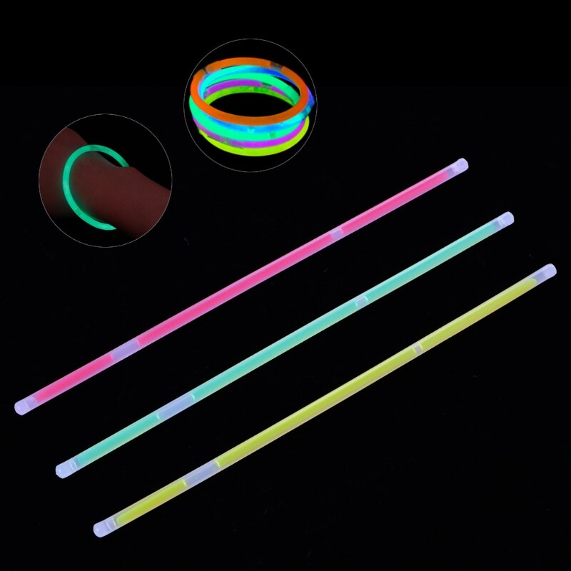 100pc Multi Farbe Licht Stöcke glühen Fluoreszenz Stöcke Armbänder Halsketten Neon- Partei Liefert Leuchtende Dekoration Licht hoch Spielzeug