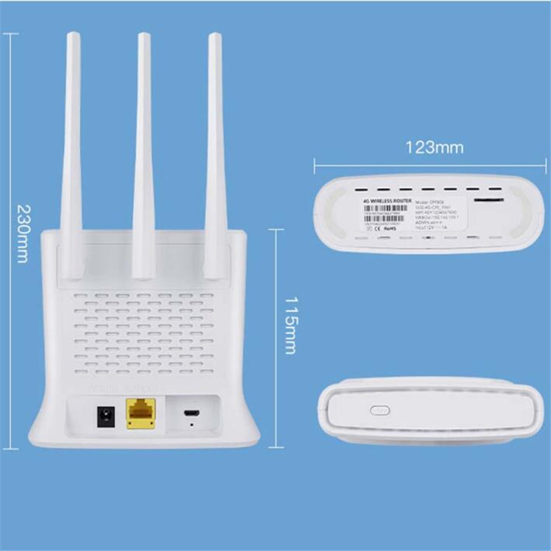 Unlocked/Wireless 4G Router LTE Wifi 3*High-gain Antennas Modem 300M Wi-Fi Mobile Hotspot RJ45 WAN/LAN CPE Dongle+SIM Card Slot