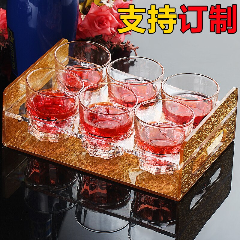 Acrylic beer cup holder bar KTV spirits octagonal cup frame round hole beer wine glass bracket customization
