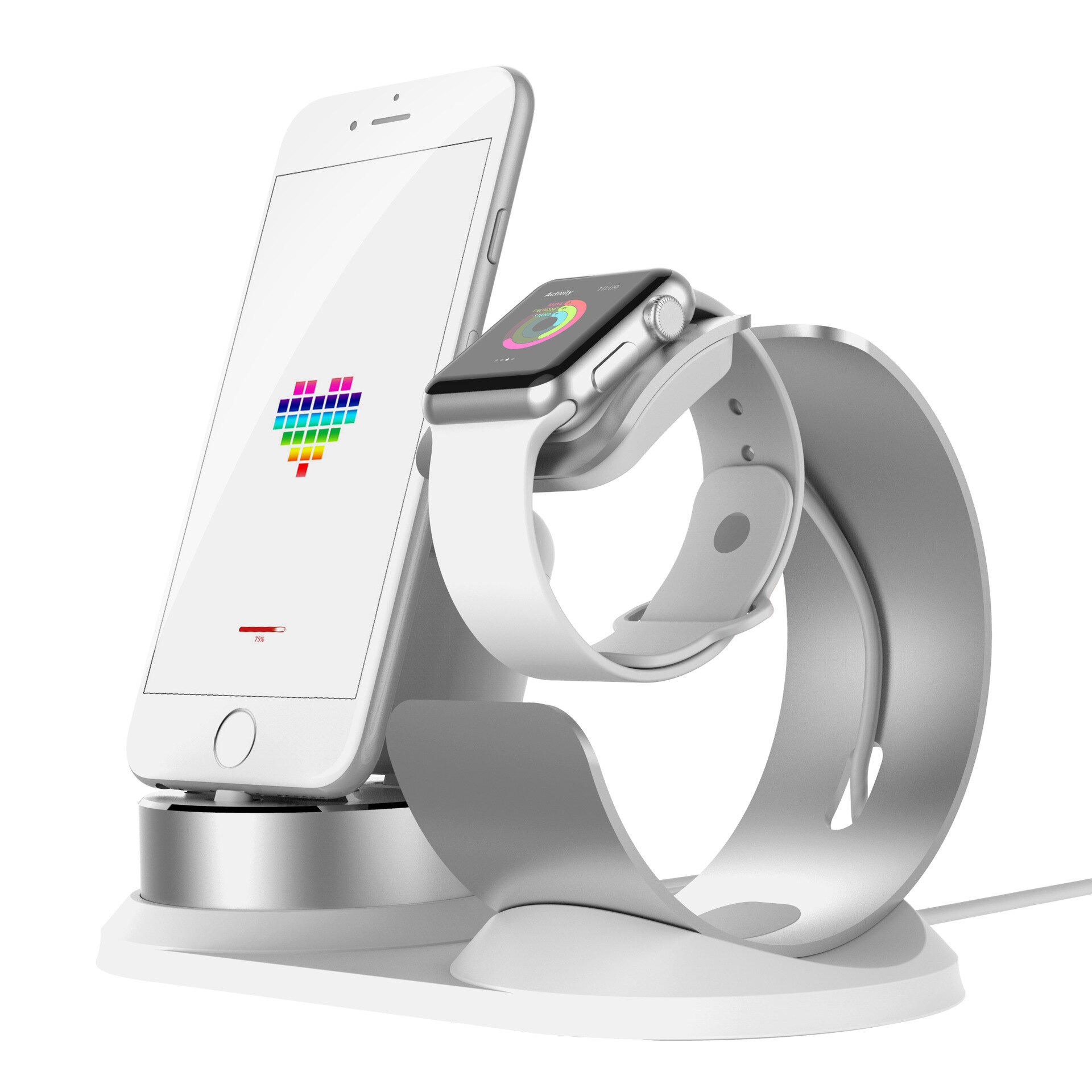Metal til apple watch bord fast og pålideligt til iphone 4 in 1 egnet til iwatch 4 3 2 til apple watch 5 tilbehørsstativ