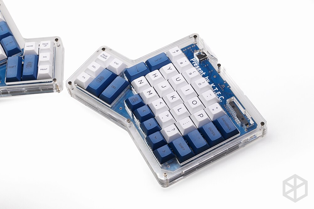 Dsa ergodox-teclas pbt para teclados mecánicos personalizados, teclas ergonómicas para teclados Infinity ErgoDox, color blanco y azul