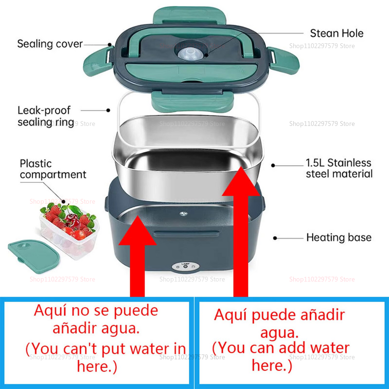 Elektryczny podgrzewacz robić lunchu, samonagrzewający się pojemnik na jedzenie robić biura, akademika, podłączany, termicznie izolowany, przenośny podgrzewacz robić posiłków.