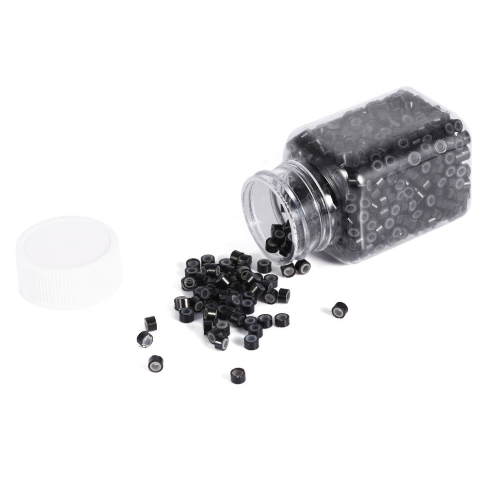 Micro Anéis 4*3 MILÍMETROS 200/500 Pcs Micro Friso Contas Cabelo Talão Micro Silicone Anel/Links /contas Para Extensões de Cabelo 3 Cores