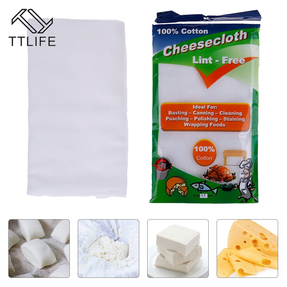 TTLIFE White 1.5 Yard Cheese Cloth Bleached Width 23.5cm Gauze Cheesecloth Fabric Muslin Kitchen Cooking Tools