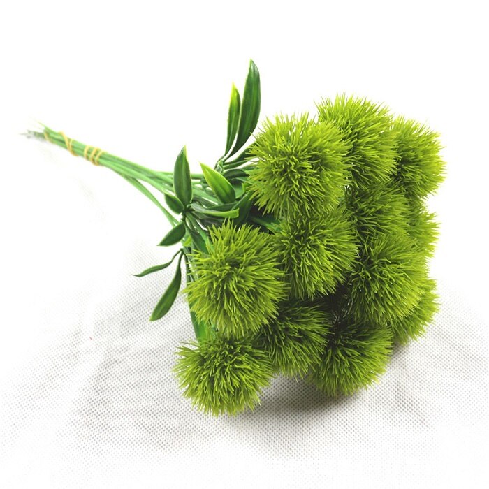 Flores artificiales de diente de león, decoración para de boda, ramo de novia, suministros de arreglo de flores, 1 unidad: green