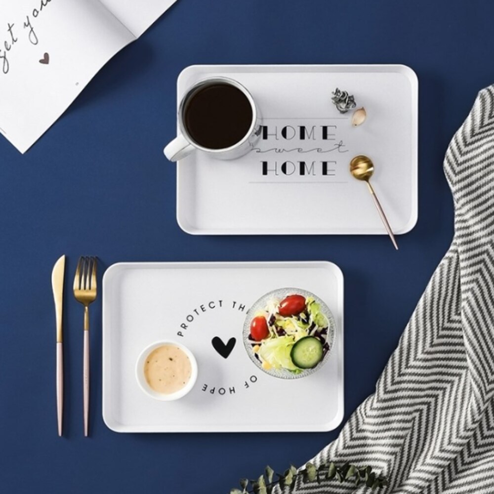 Rectangular Tray Breakfast Dinner Plate Cake Bread Fruit Plate Dessert Dish