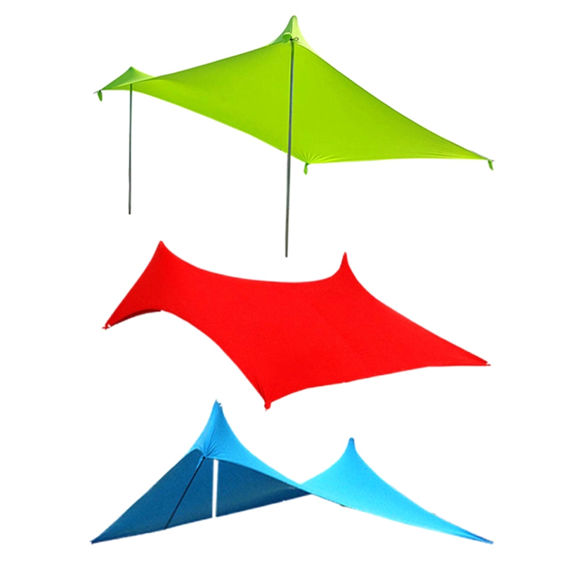 Family Beach Sunshade Lightweight Sun Shade Tent With Sandbag Anchors For Park Outdoor Camping Umbrella Beach Tent