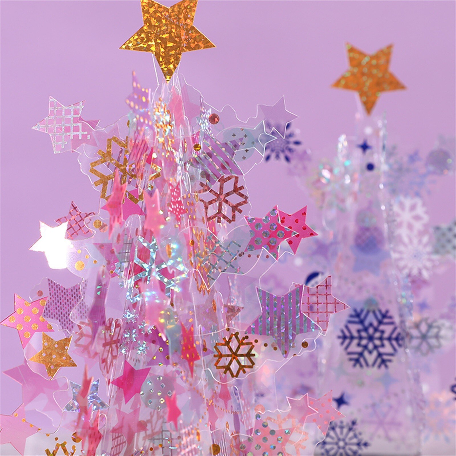 Jul lykønskningskort 3d håndlavede skinnende juletræ kort år og taksigelse kort fest dekoration