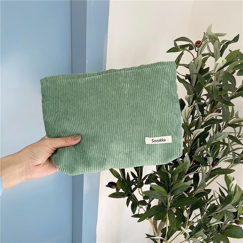 Bolsa de cosméticos de viaje de pana, bolsa de almacenamiento de maquillaje portátil, monederos para mujer de gran capacidad con cremallera, organizador de maquillaje, bolso de mano de almacenamiento