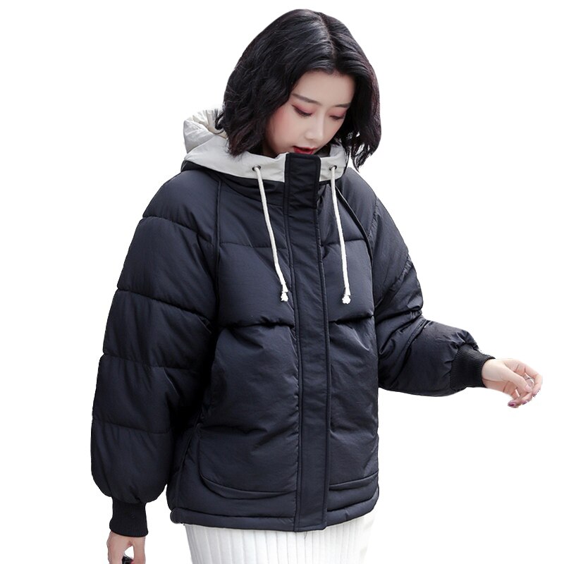 Chaqueta de Invierno para Mujer de con capucha cálida gruesa acolchada prendas de vestir femeninas abrigo corto Parka para Mujer Invierno