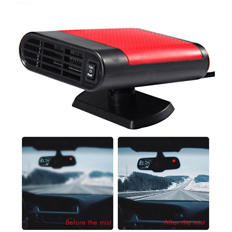 Autoverwarming snel verwarmen snel ontdooien ontwaseming ontwaseming voertuigverwarming koelventilator auto voorruit keramische verwarming: Rood