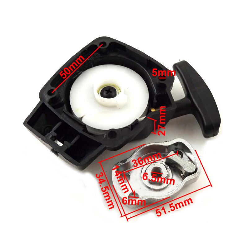 XLJOY Pull Starter Met Klauw Pawl Voor 22.5cc 23cc 25cc 26cc Zooma Goped Mosquito Tornado Gas Scooter Motor Deel