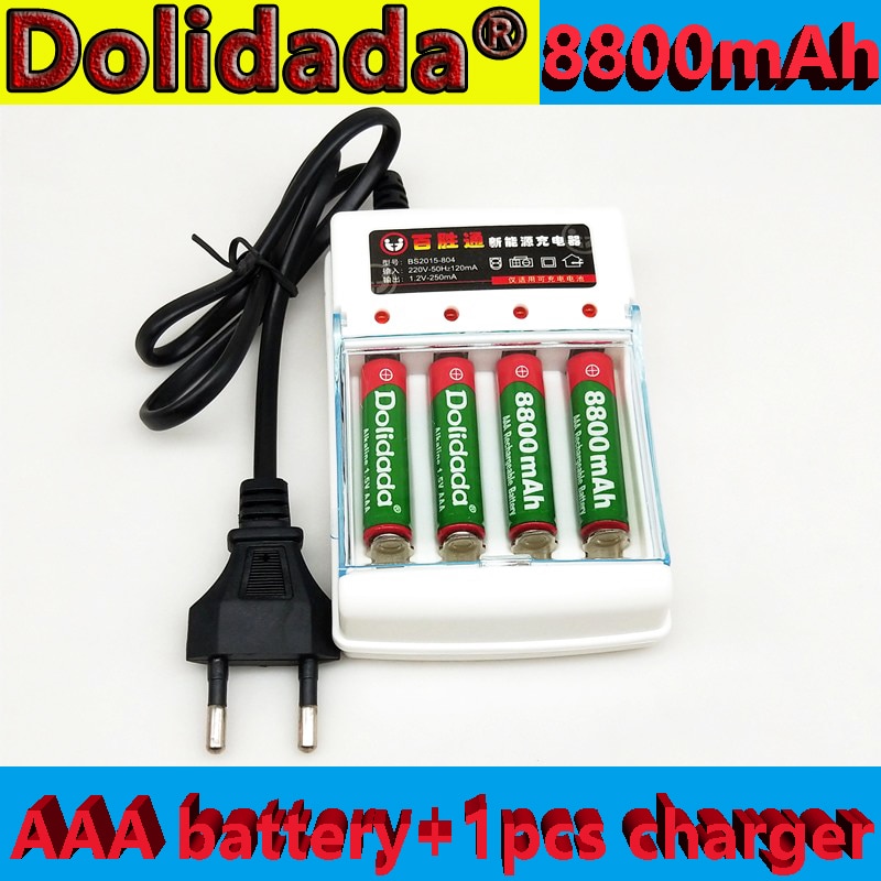 Dolidada Aaa Batterij 1.5V 8800Mah Oplaadbare Batterij Voor Afstandsbediening Speelgoed Licht Batterij + 1Pcs 4-Mobiele Batterij Oplader